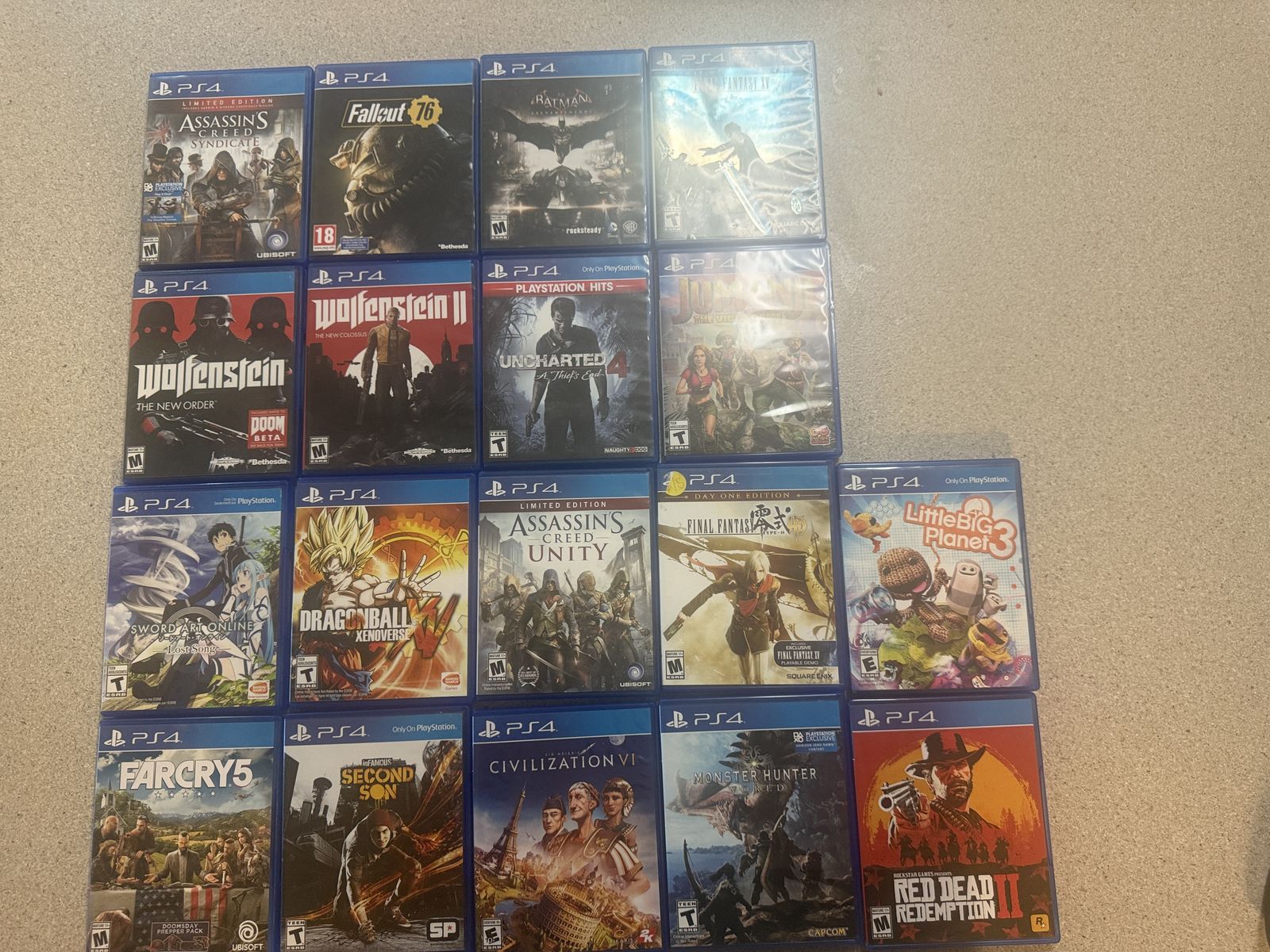 PS4 GAMES. GOOD TITLES. $10 EACH FIRM