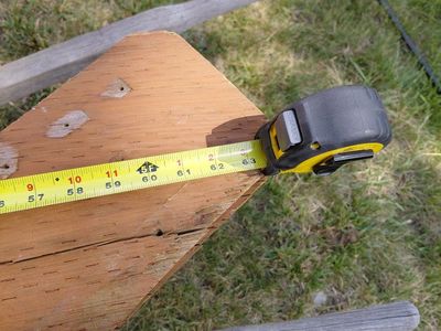 Used Treated Wood Stair Stringer - 63 inches long
