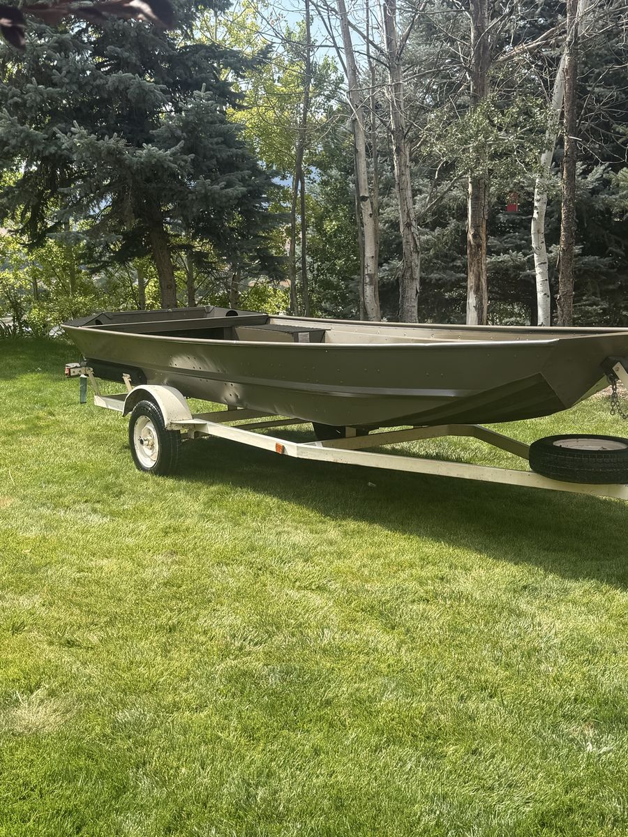 Tracker 16' Jon Boat with Trailer, New Paint & Foam Flooring - Ready for Motor