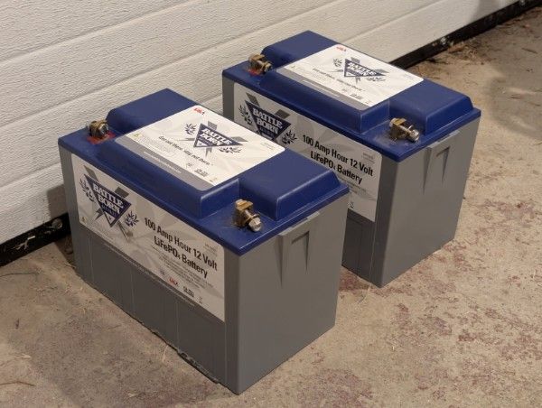 Two (2) 100ah battle born batteries for the price of one.