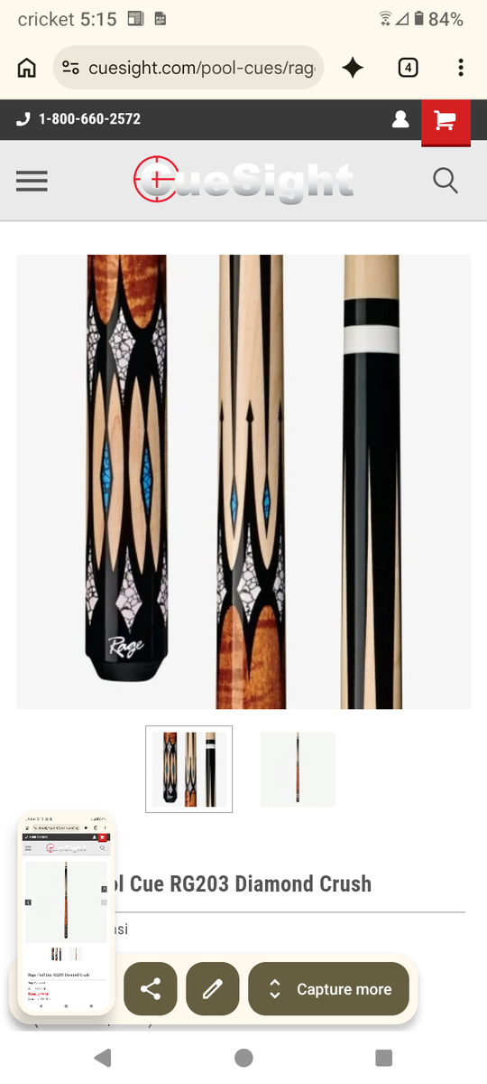 Used Rage diamond pool cue