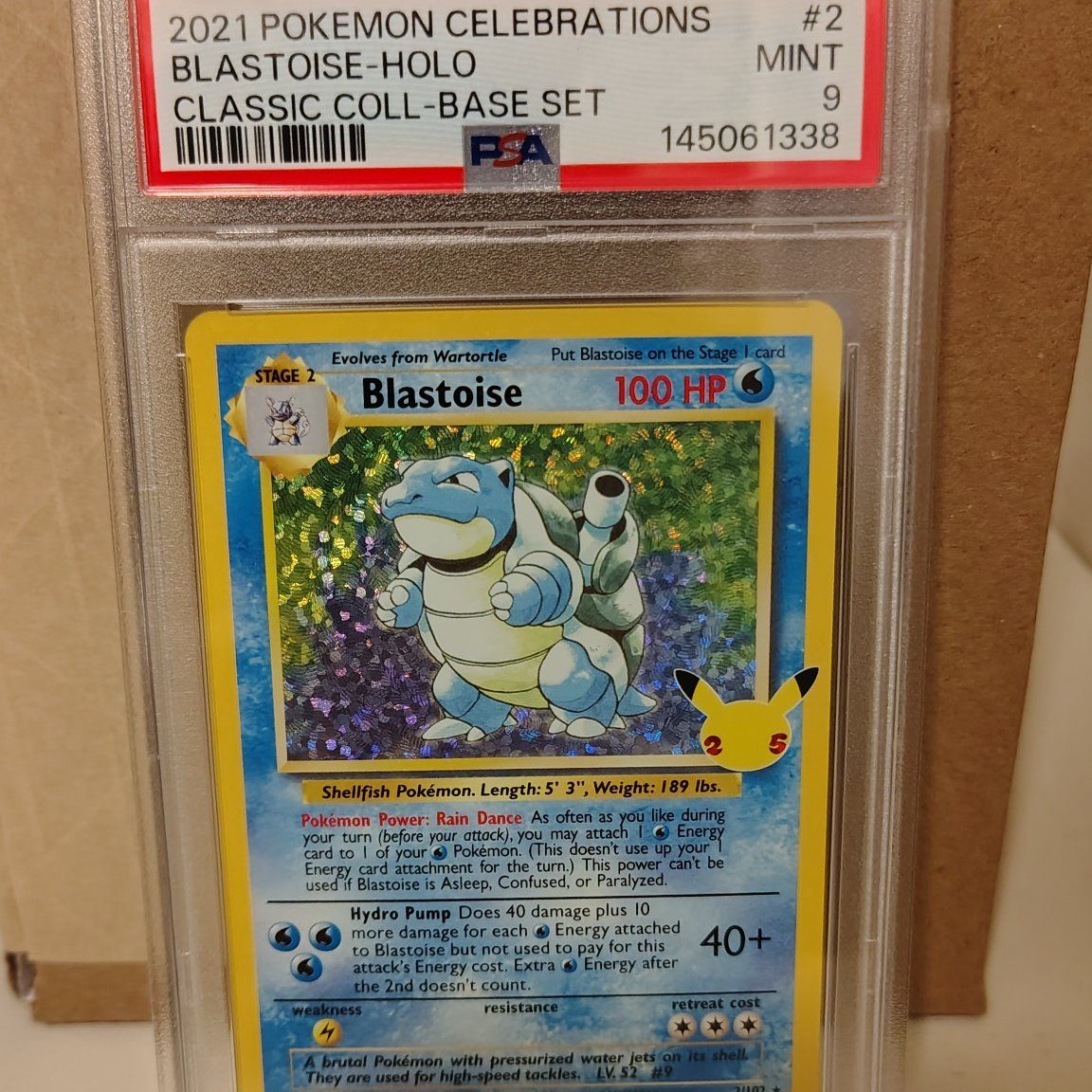 Pokémon Celebrations Blastoise PSA 9 Pokemon Card