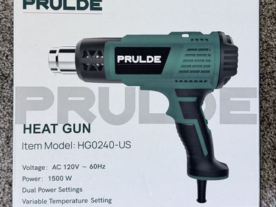 PRULDE HG0240-US 1500W Dual-Temp Heat Gun Kit w/ Fuses & 4 Nozzles