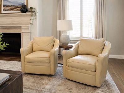 Bradington-Young Genuine Leather Swivel Chairs – Parade Home Furniture (Set of 2)