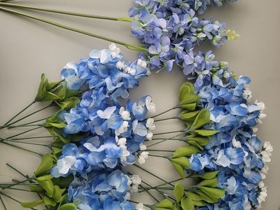 Cornflower blue silk flowers