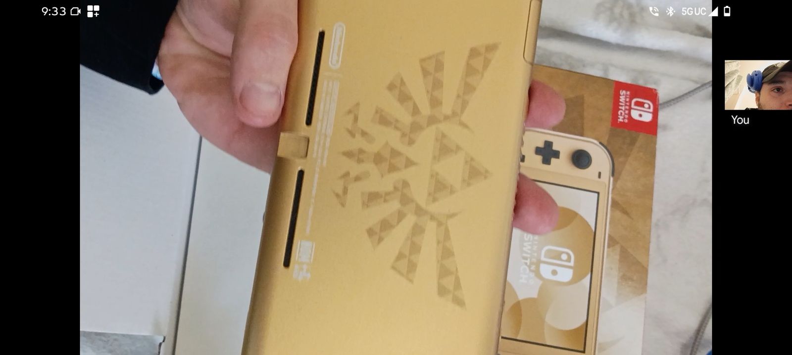 Nintendo Switch Lite Console - Gold with Zelda Triforce Design - Great Condition