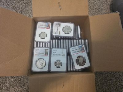 Box of 126 slabbed coins