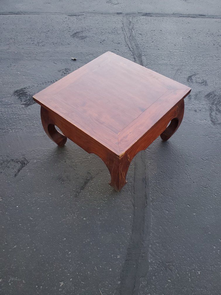 Square Wooden End Table - Solid Wood Side Accent Table - Vintage Style