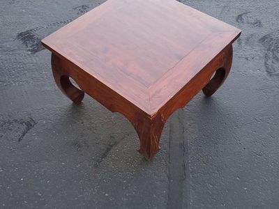 Square Wooden End Table - Solid Wood Side Accent Table - Vintage Style