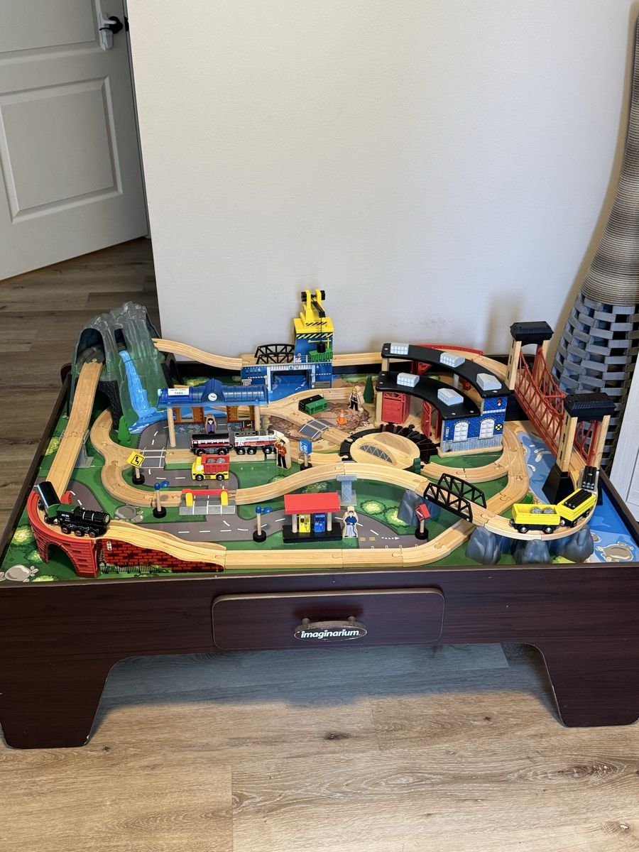 Imaginarium wooden train set / table