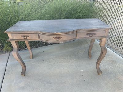 VIntage Heavy Wood Console Table or Desk