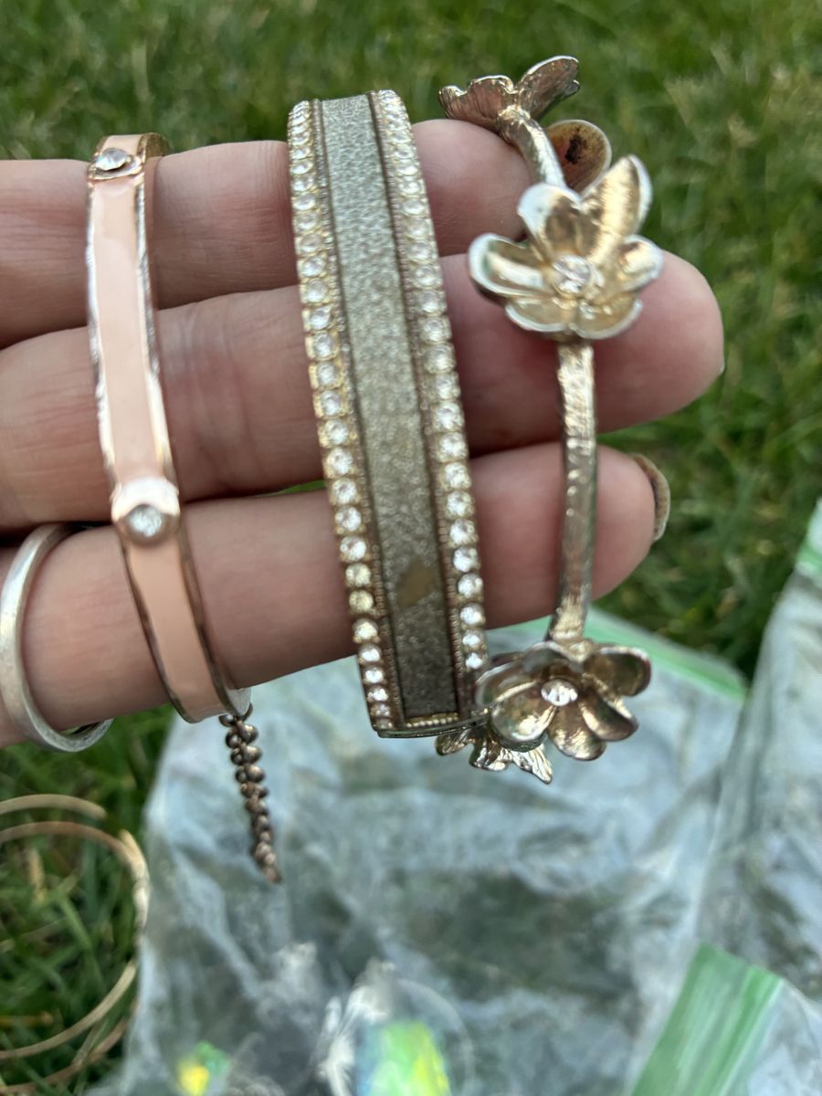 Assorted Fashion Bracelets - Gold Tone with Rhinestones & Floral Designs