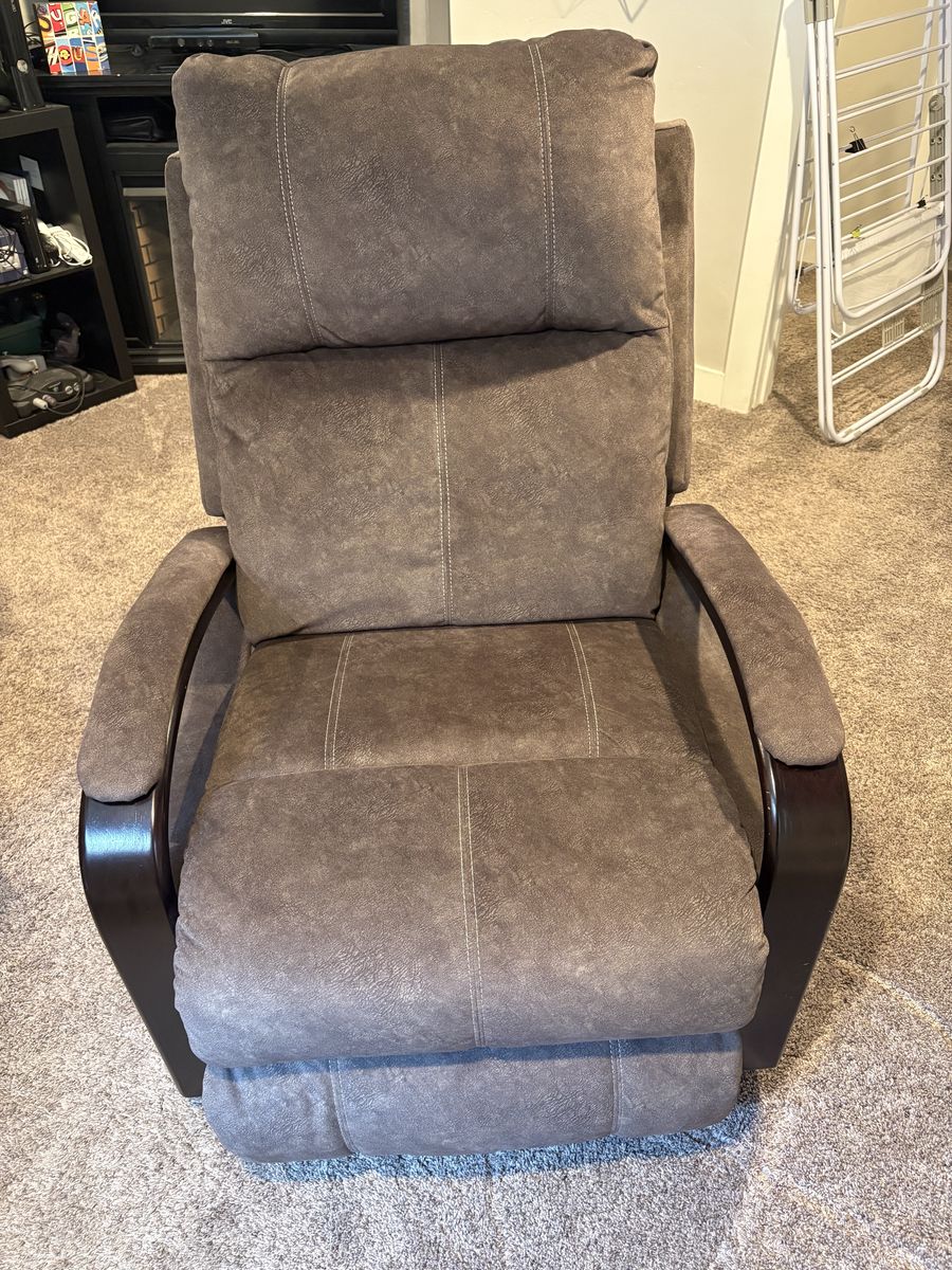 Gray Manual Rocker Recliner Chair