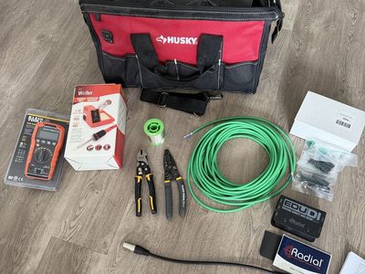 bag with tools and solder