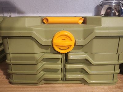 Vintage Plano 747 Guide Series Tackle Box - Green, Multi-Drawer Fishing Storage