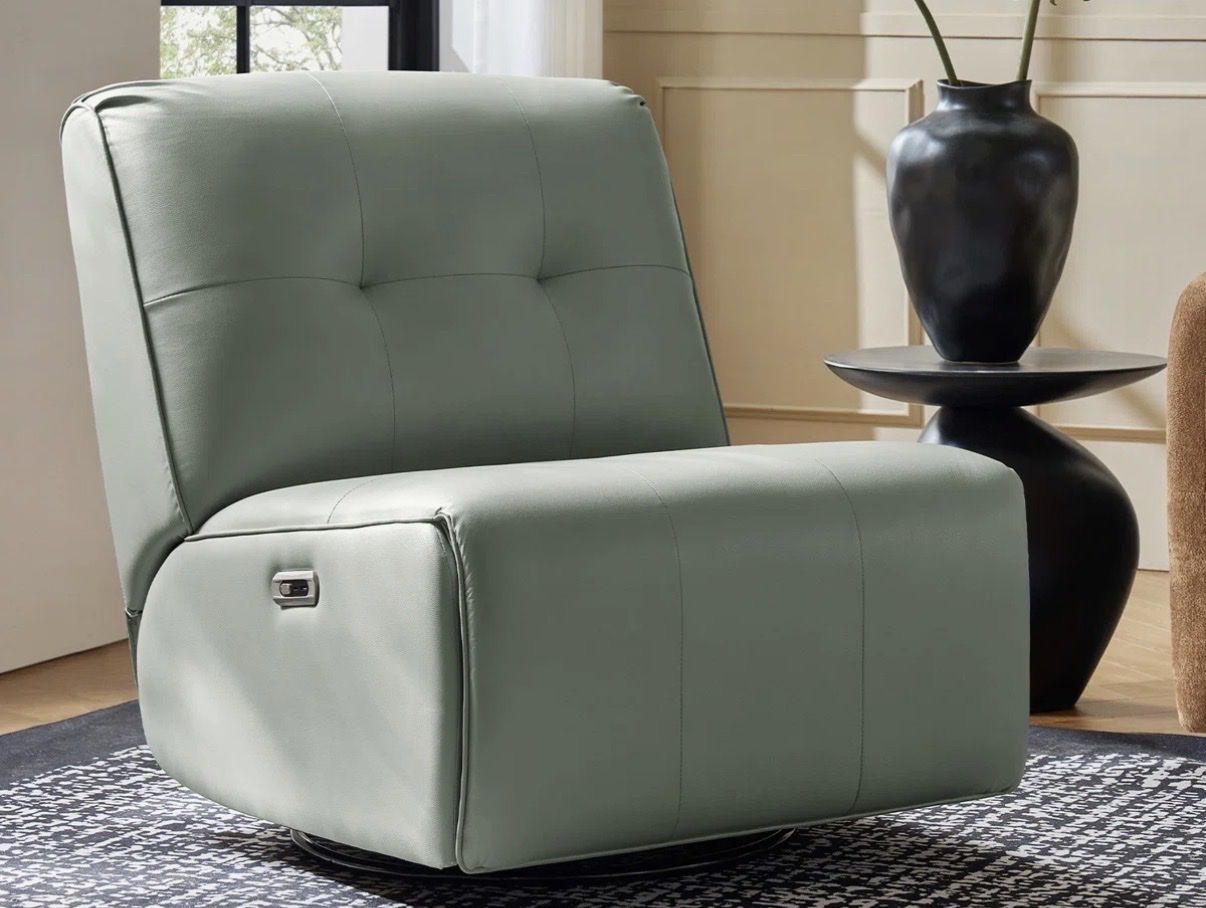 Swivel recliner- sage (looks grey)