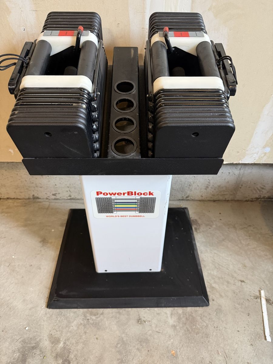 PowerBlock Adjustable Dumbbells with Stand - World's Best Dumbbell