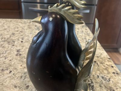 Pair of Vintage Korean Roosters .