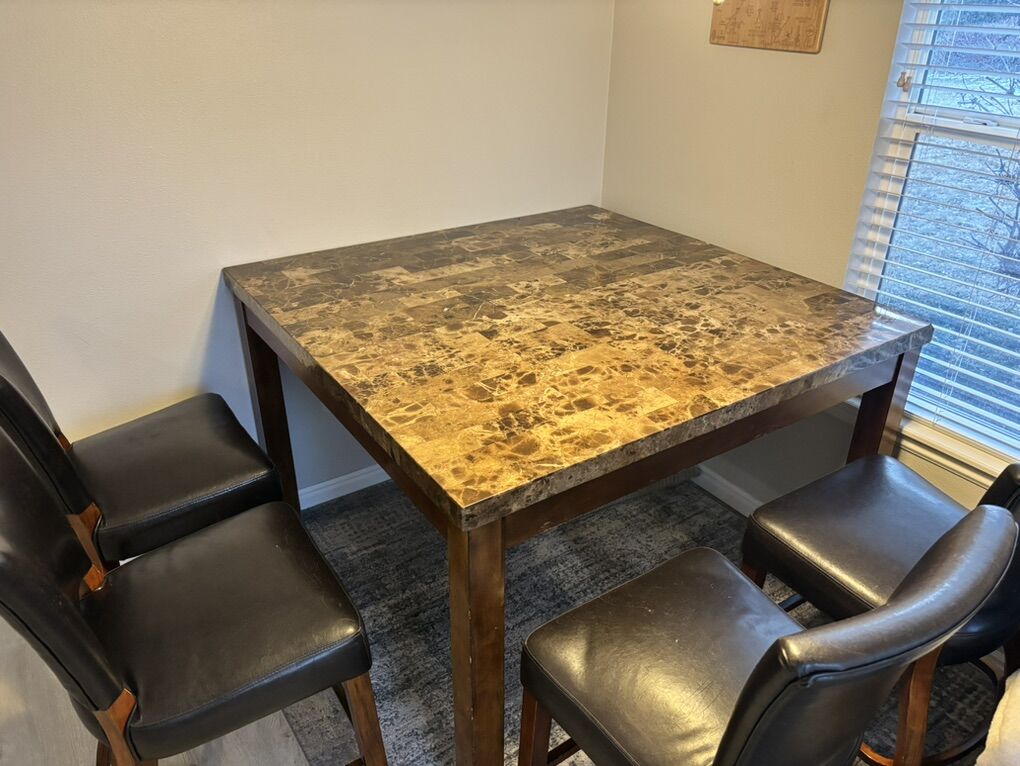 Marble Dining Table and Chairs