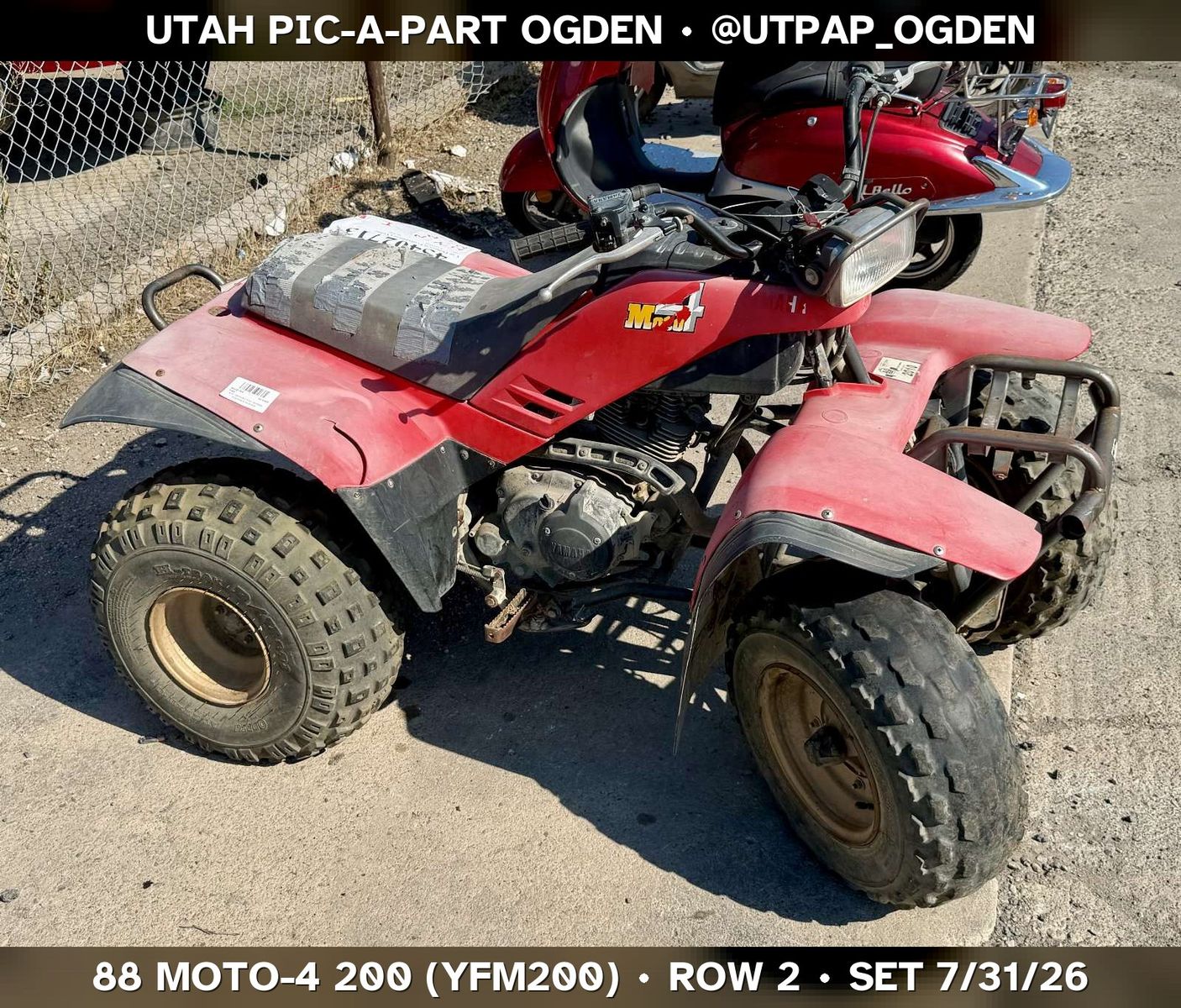 Just In! 1988 Yamaha Moto-4 200 (YFM200) Parts - UTPAP Ogden
