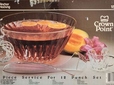 Glass Punch Bowl Set