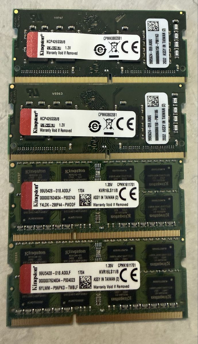 Kingston RAM Sticks Assorted Models - 8GB Capacity