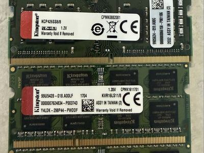 Kingston RAM Sticks Assorted Models - 8GB Capacity