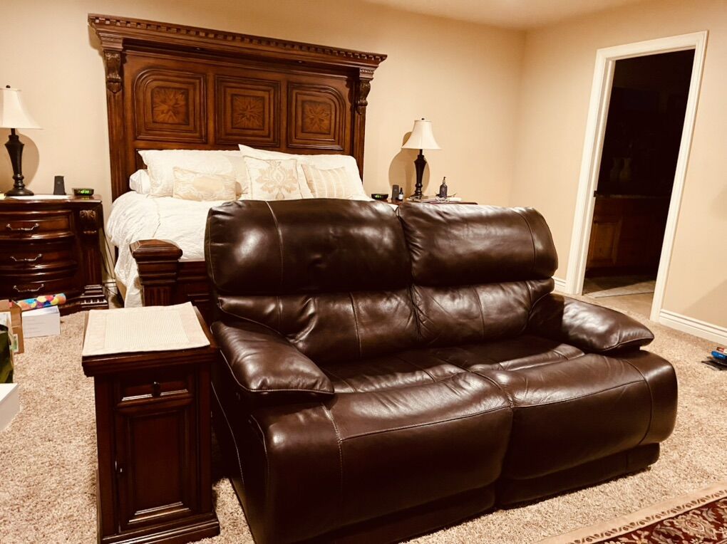 Leather Reclining Loveseat