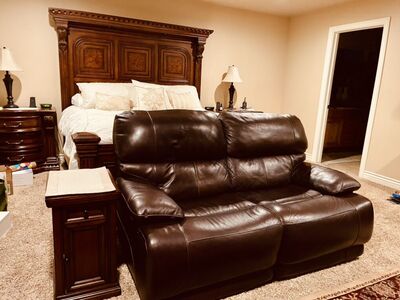 Leather Reclining Loveseat