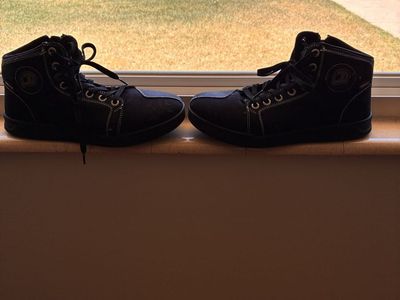 Used twice. Iron Jias motorcycle boots, size 10 men’s.