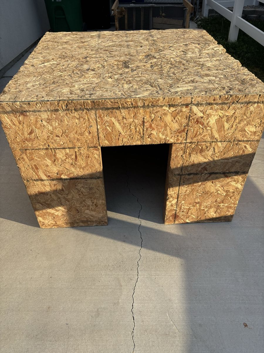 Wooden Pet House / Dog House - Unfinished OSB - 36" Tall