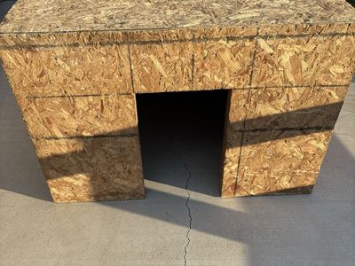 Wooden Pet House / Dog House - Unfinished OSB - 36" Tall