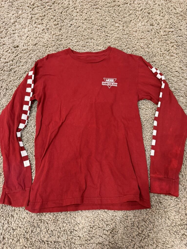 Vans Long Sleeve T-Shirt Mens Sz S Red