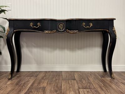 Black and Gold Serpentine Lillian August Sideboard / Console Table