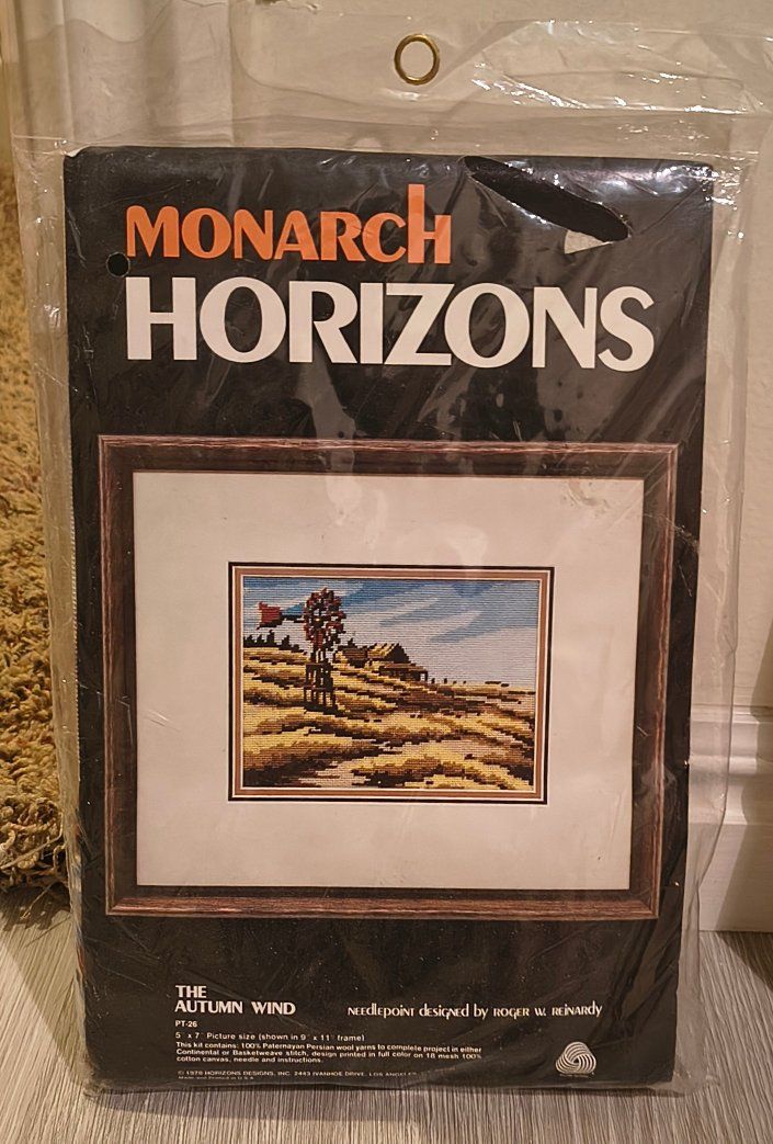 Monarch Horizons The Autumn Wind Needlepoint Kit Vintage Sealed