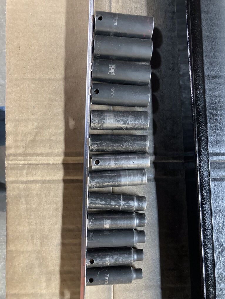 Deep metric, impact sockets 3/8 Drive