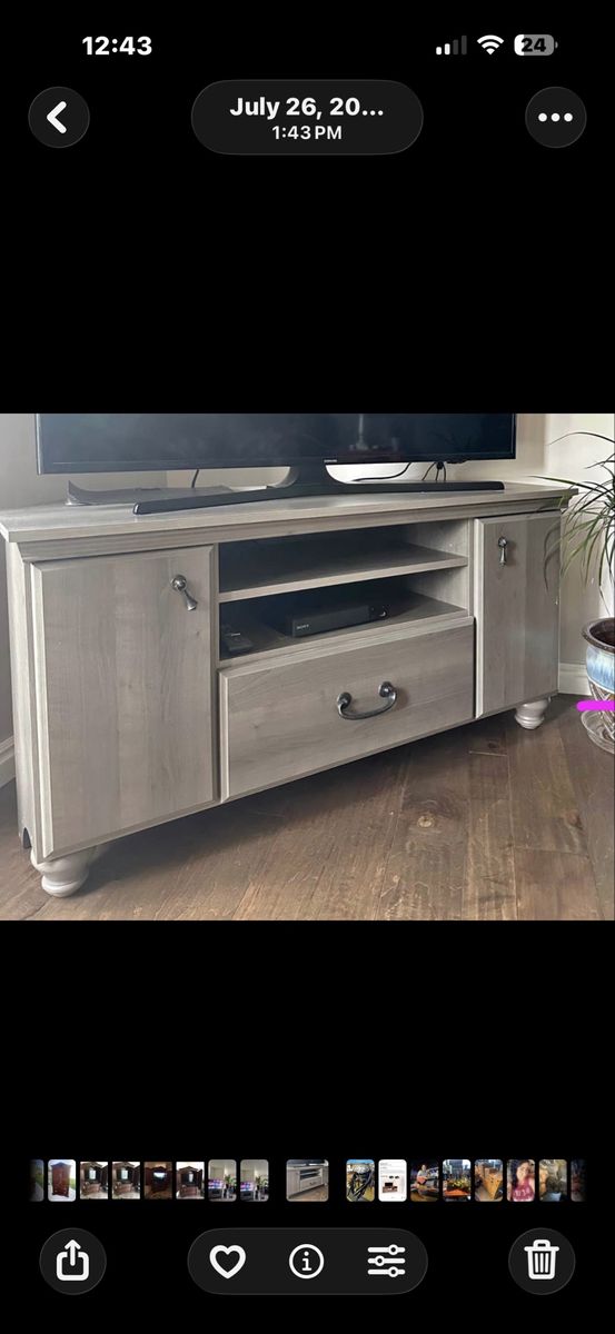 Light Gray Corner TV Stand