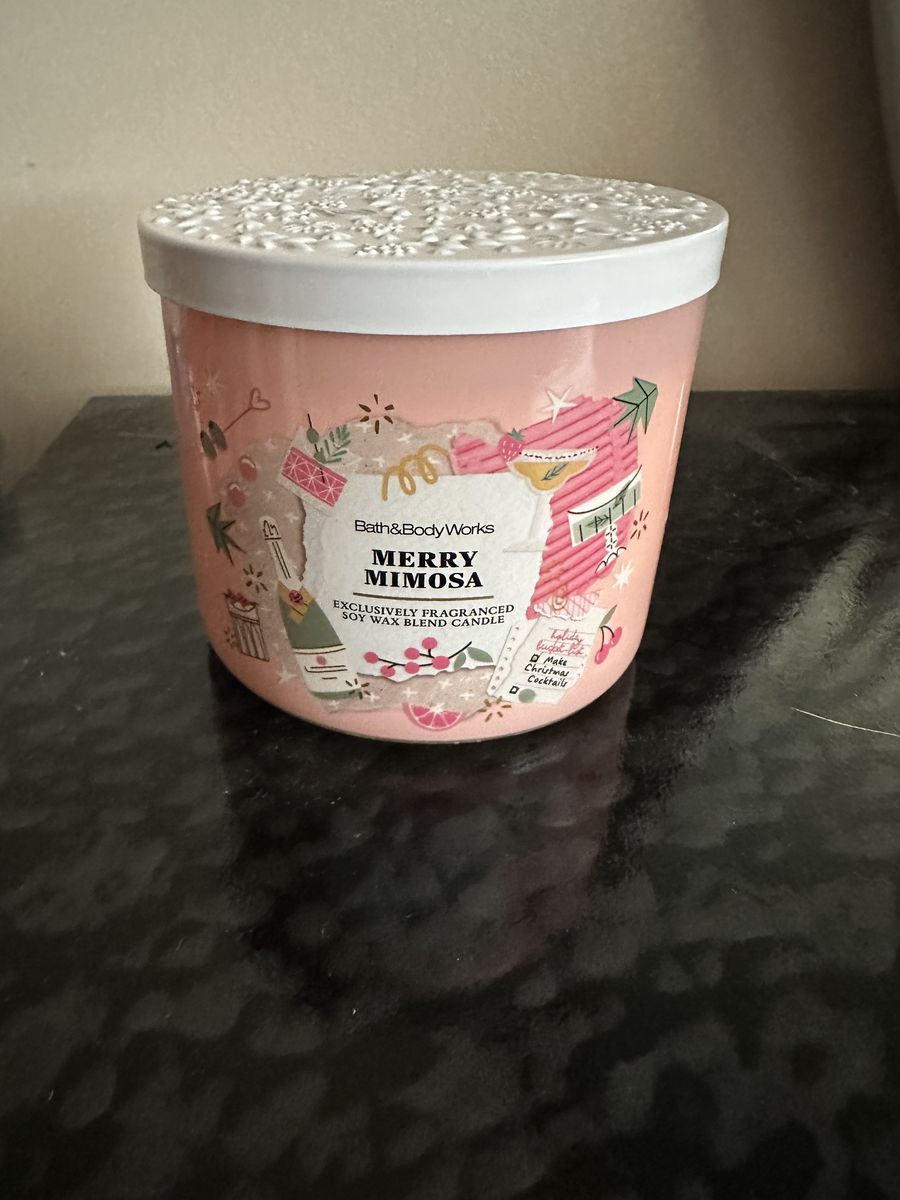 Bath & Body Works 3-Wick Candles: Merry Mimosa, Moonlit Goddess, Magic In The Air, Snowday (New)