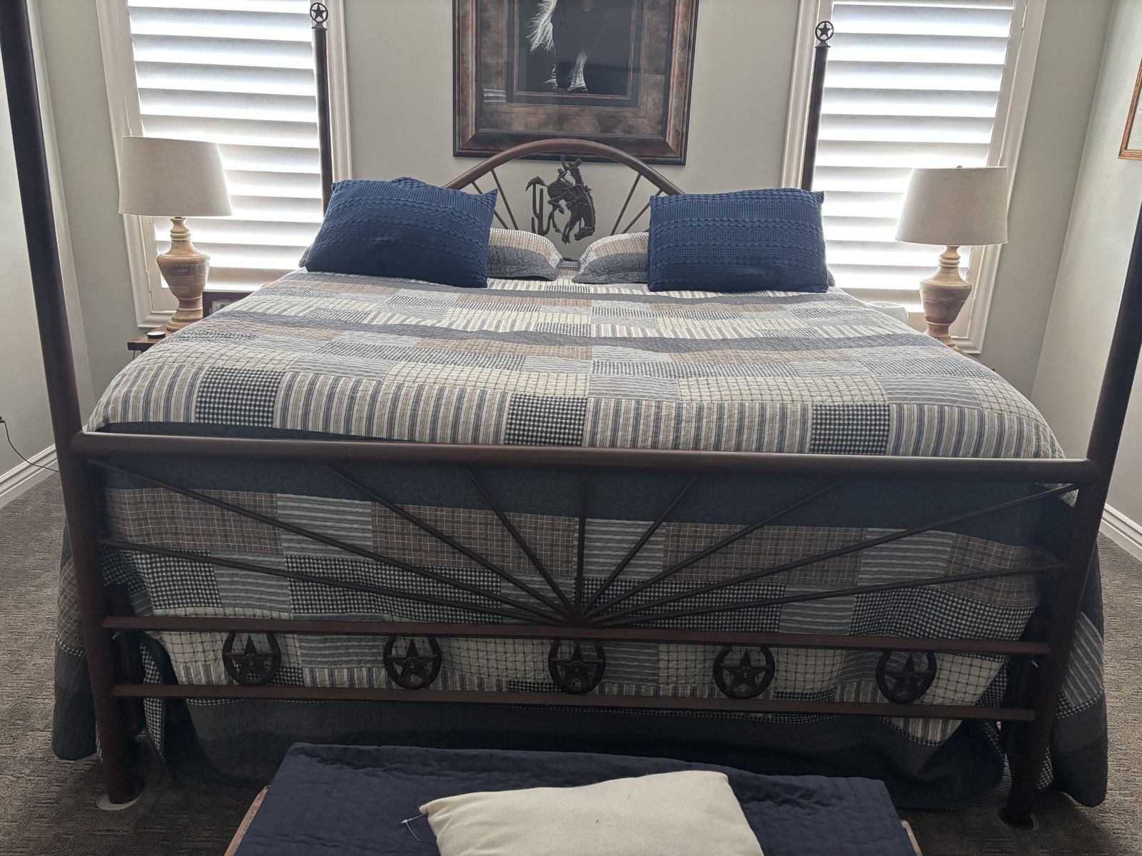 Rustic Metal King size bed frame