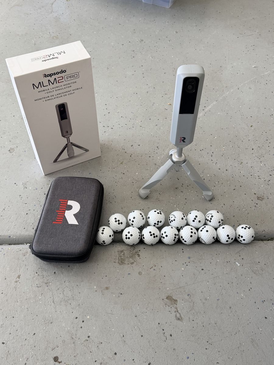 Rapsodo MLM2 Pro Mobile Launch Monitor Golf Simulator with Tripod and Callaway RPT Balls