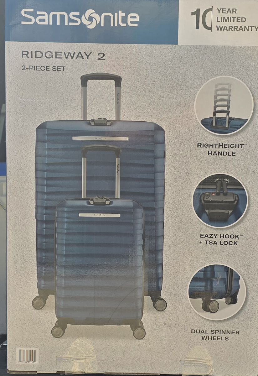 NEW IN BOX Samsonite Ridgeway 2 2-Piece Hardside Spinner Luggage Set Blue