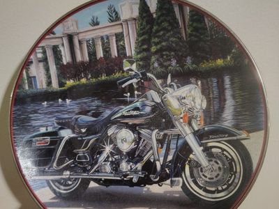 Franklin Mint Harley-Davidson Collector Plates - Road King & '49 Pan Head Fine Porcelain