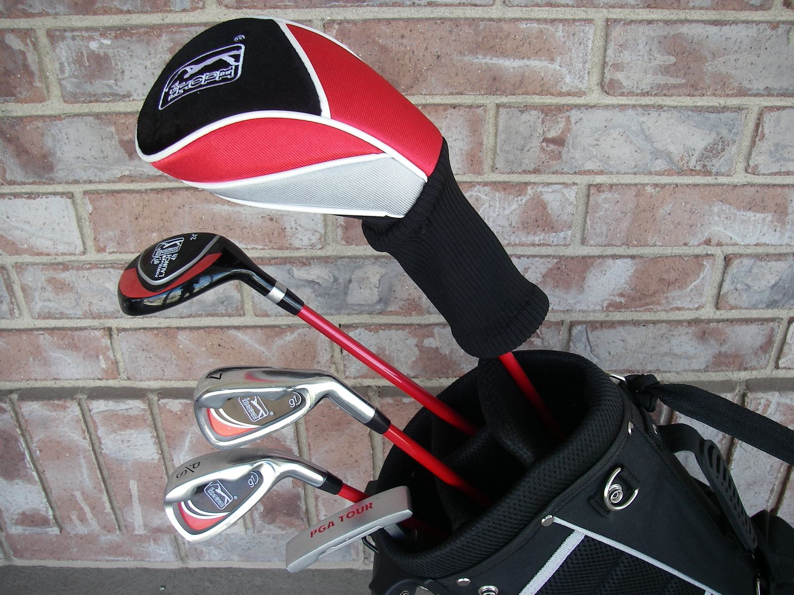 6-Piece, 45" PGA TOUR G1 Junior Golf Clubs Set, Hybrid, Stand Bag, Graphite, RH, JR, Kids, Youth