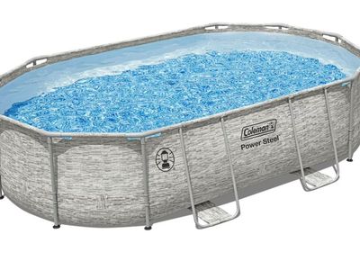 New in Box Coleman Power Steel 16' x 10' x 42" Oval Above Ground Pool Set