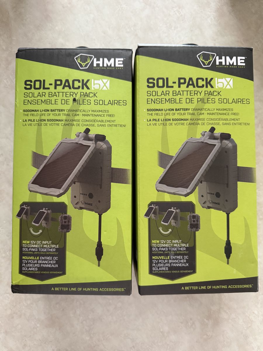 2 - Sol-Pack 5X 5000mah Li-Ion Trail Camera Solar Battery Pack 