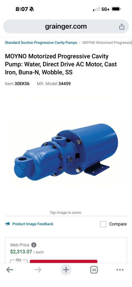 MOYNO Progressive cavity water pump