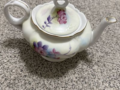 Musical Floral Teapot with Gold Trim