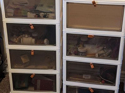 Empty Storage Bins: 4 Drawer