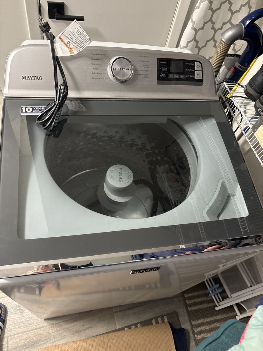 Maytag MVW6230HW Top Load Washer - White and Metallic Slate