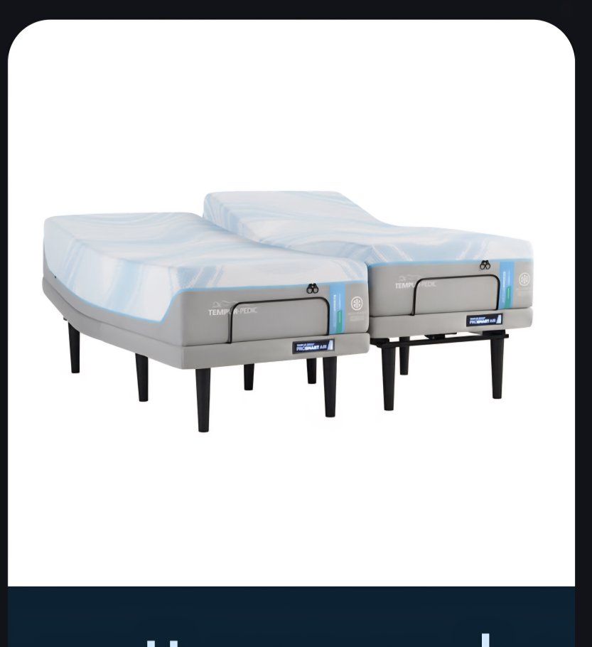 temperpedic split king adjustable bed